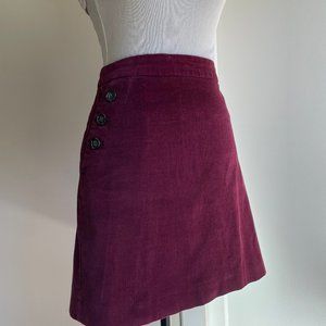 Banana Republic Burgundy Corduroy Mini Skirt